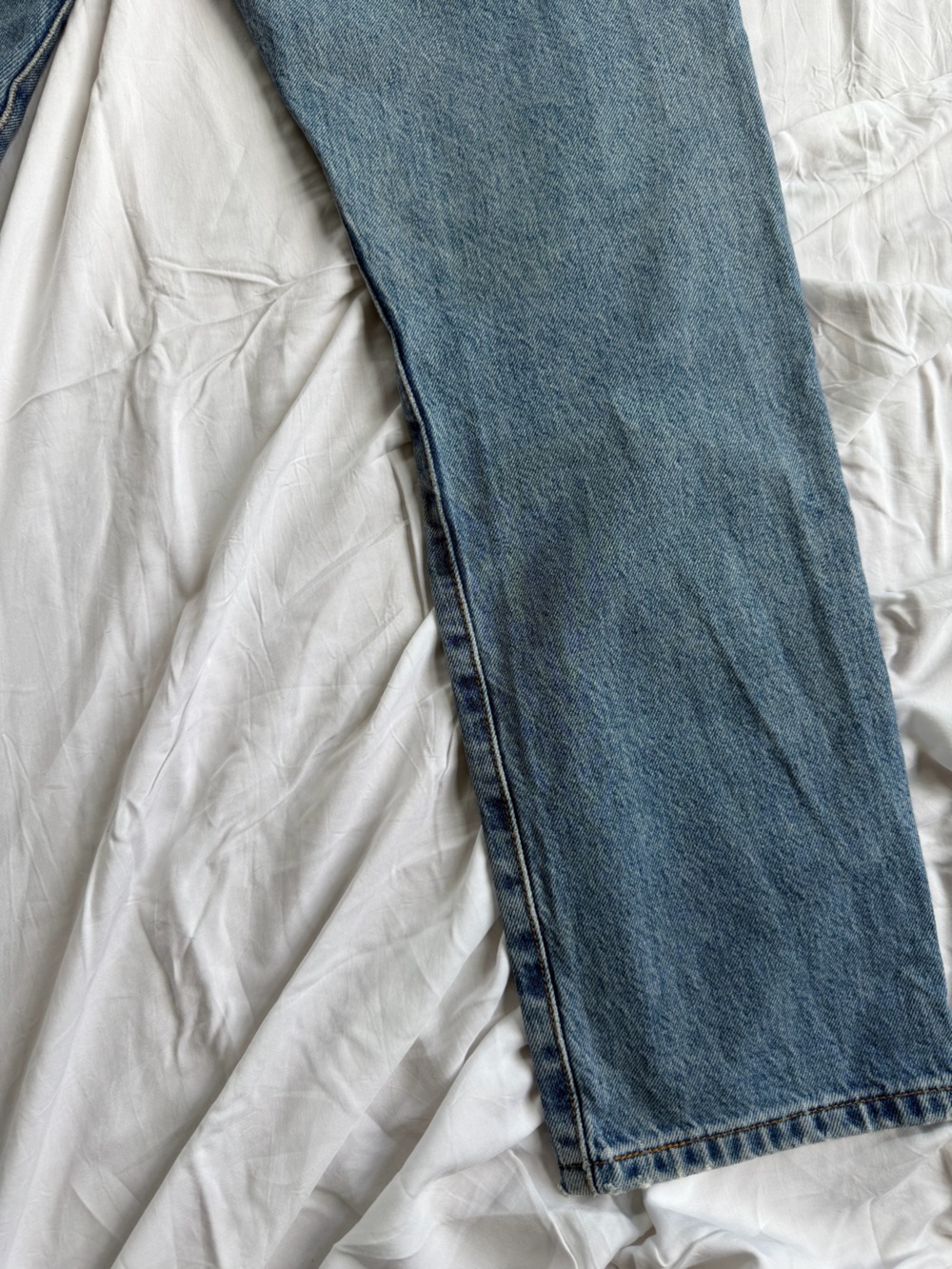 Levi’s Premium 501 Original Cropped Jeans W28 L28 Button Fly “Jokes on You”wash - Picture 11 of 13